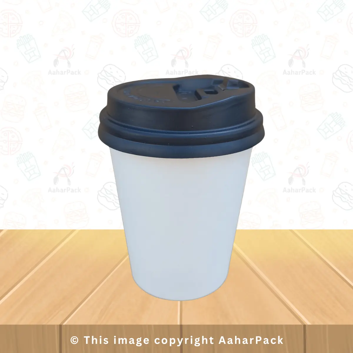 250 ML (8OZ) Single Wall White Paper Cup With Locable Black Sipper Lid  Pack Of 1000 Pcs